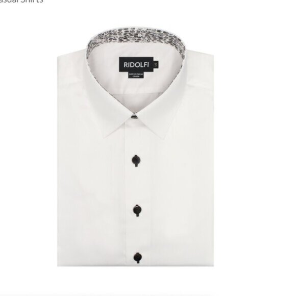 Ridolfi Other - Plain White Casual Shirt With Paisley Insert